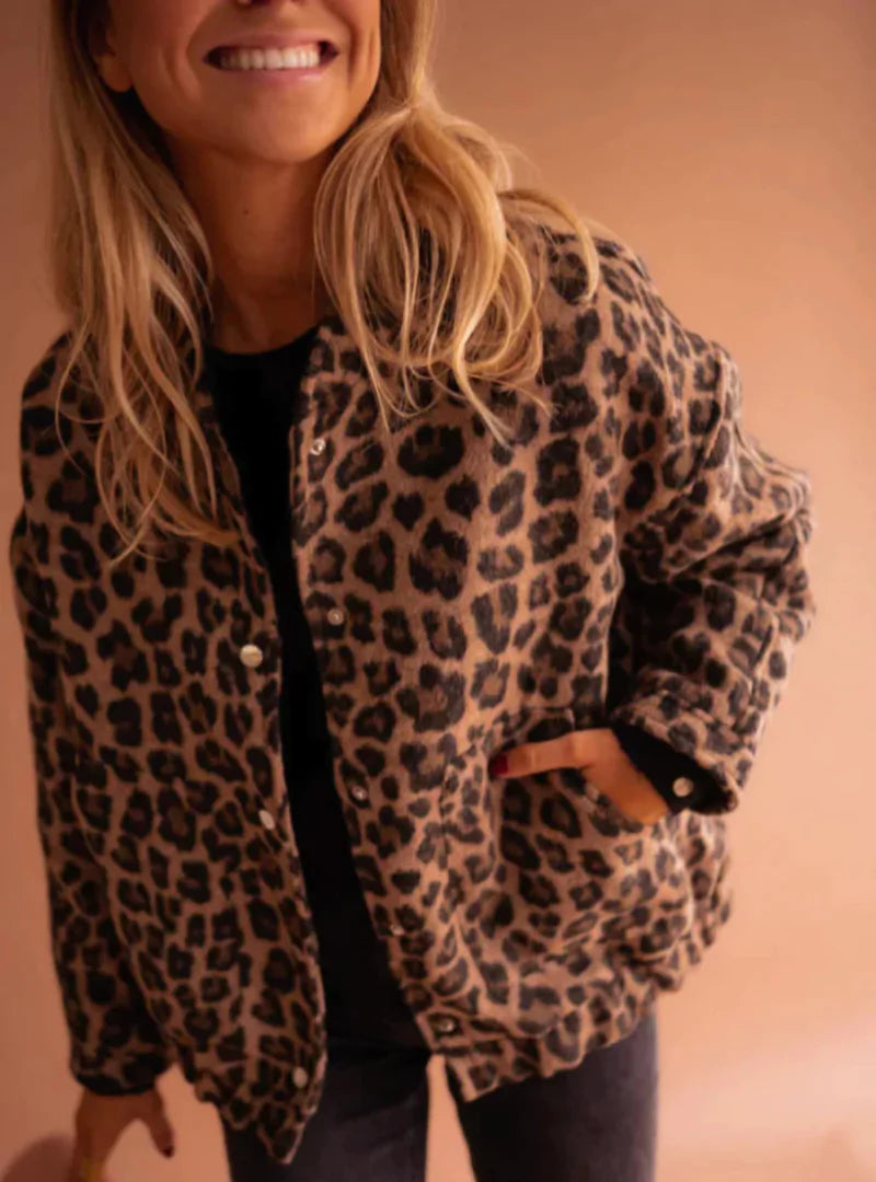 Cleo | Bomberjack met Luipaardprint