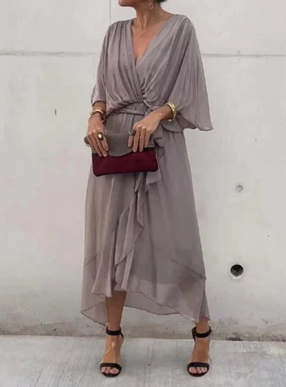 Monica | Chiffon jurk met v-hals