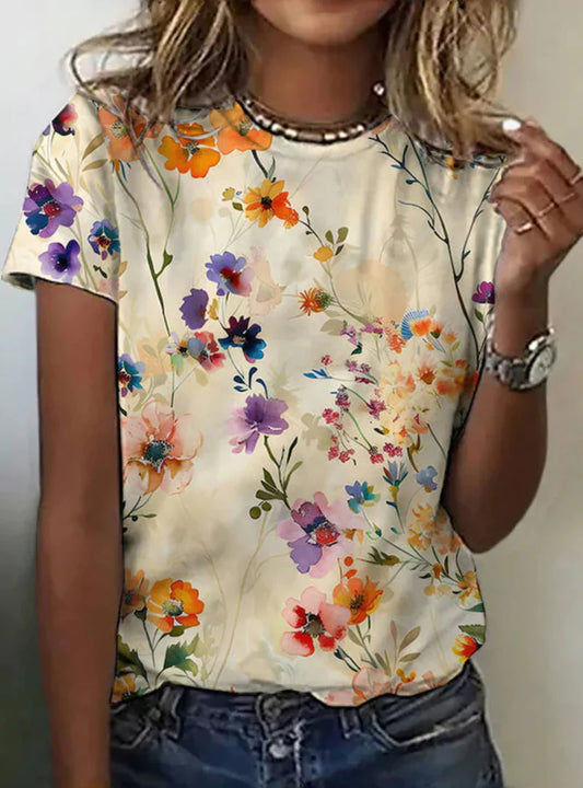 Olivia | T-shirt met bloemenprint