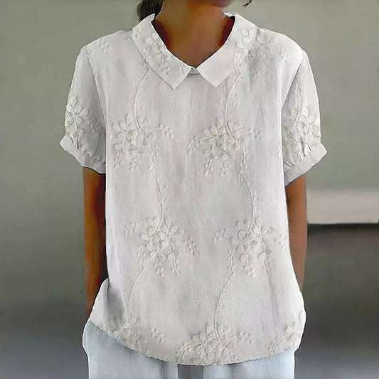 Elif | Vintage Blouse met Bloemenpatroon