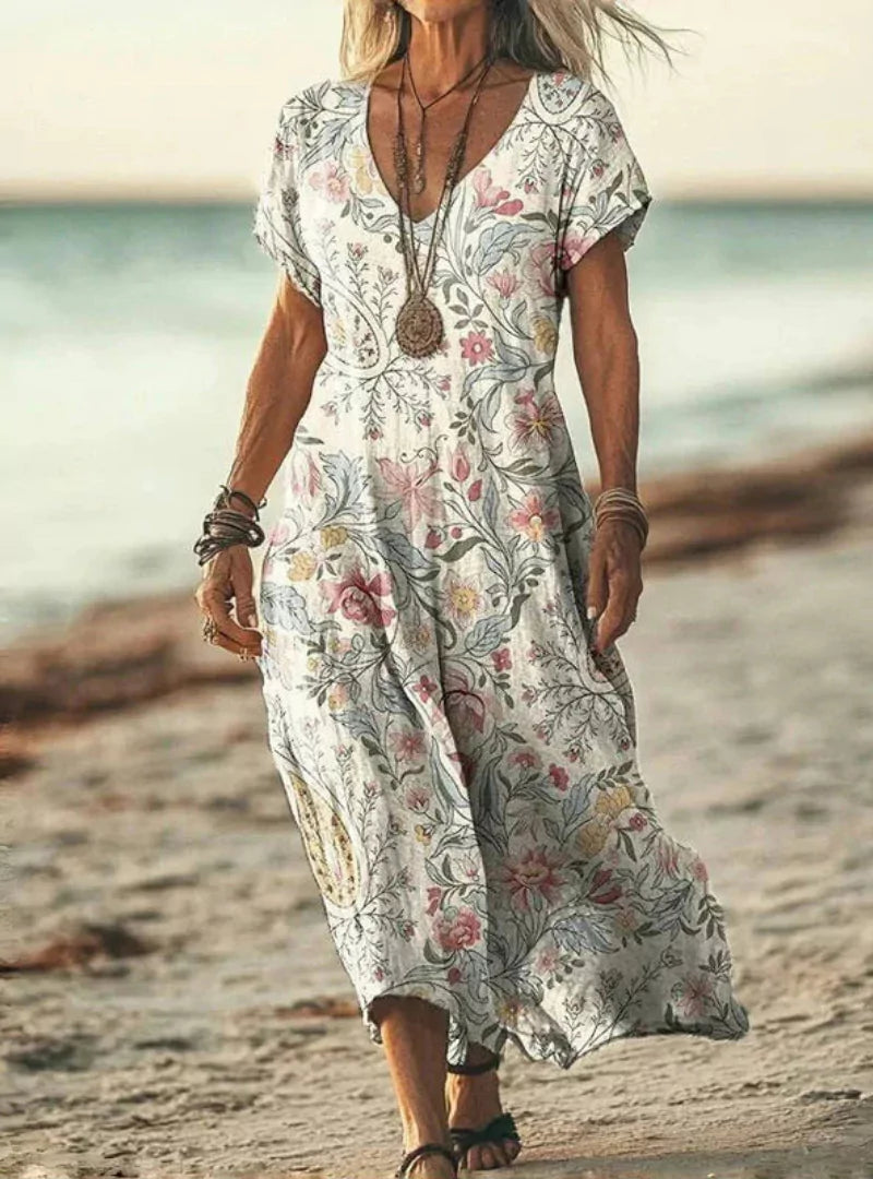 Mona | Vintage Jurk met Bloemenpatroon