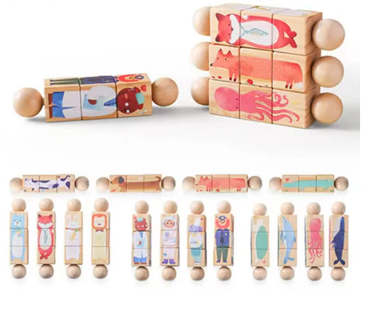 Woods™ - Draai & Leer - Roterende Peuter Puzzel